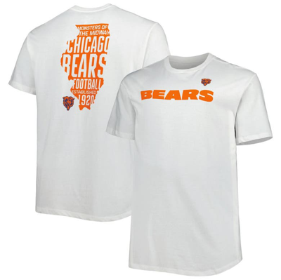 Fanatics Branded White Chicago Bears Big & Tall Hometown Collection Hot Shot T-shirt