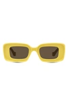 Loewe Anagram Rectangle Acetate Sunglasses In Shiny Yellow / Brown