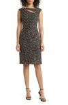 CONNECTED APPAREL CUTOUT STRETCH LACE SHEATH DRESS