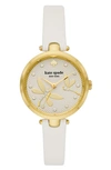 KATE SPADE HOLLAND DRAGONFLY LEATHER STRAP WATCH, 34MM