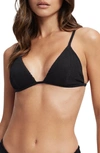 Good American Good Black Good Always Fits Textured Bikini Top In Black001