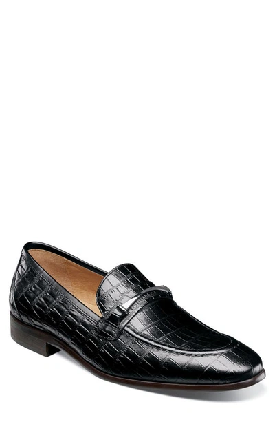 STACY ADAMS FERDINAND CROC EMBOSSED LOAFER