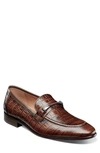 Stacy Adams Ferdinand Mens Leather Almond Toe Loafers In Cognac