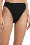 Good American Womens Metallic Cheeky Swim Bottom Separates In Black001