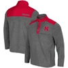 COLOSSEUM COLOSSEUM HEATHERED CHARCOAL/SCARLET NEBRASKA HUSKERS HUFF SNAP PULLOVER