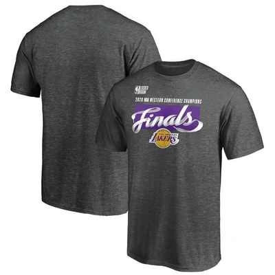 Fanatics Big Boys And Girls Heathered Charcoal Los Angeles Lakers 2020 Western Conference Champions Locker Ro