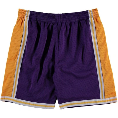 MITCHELL & NESS MITCHELL & NESS PURPLE LOS ANGELES LAKERS BIG & TALL HARDWOOD CLASSICS SWINGMAN SHORTS