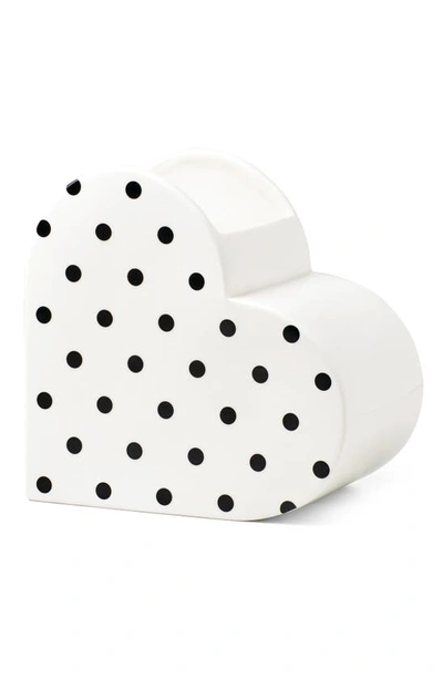 Kate Spade On The Dot Heart Vase In White