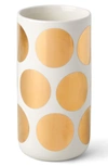 Kate Spade On The Dot Tall Gold-tone Dot Vase In White Gold