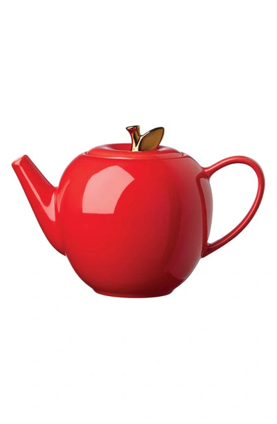 Kate Spade New York Knock On Wood Apple Teapot In Red
