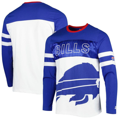 Starter Men's  Royal, White Buffalo Bills Halftime Long Sleeve T-shirt In Royal,white