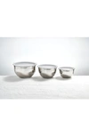 Le Creuset Set Of 3 Stainless Steel Nested Mixing Bowls In Stainless Steel