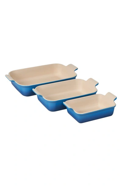 Le Creuset The Heritage Set Of 3 Rectangular Baking Dishes In Marseille
