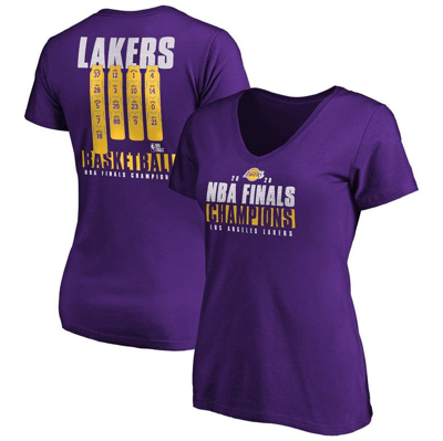 Fanatics Women's Purple Los Angeles Lakers 2020 Nba Finals Champions Ready To Play V-neck T-shirt