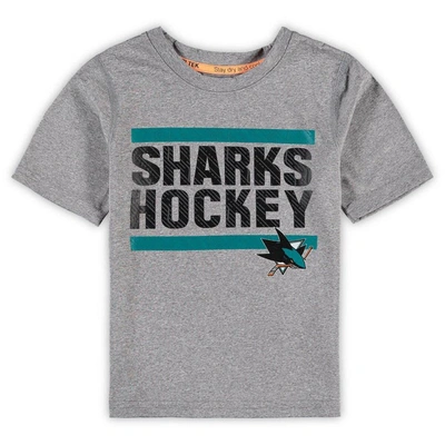 Outerstuff Kids' Preschool Heathered Grey San Jose Sharks Shootout T-shirt In Heather Grey