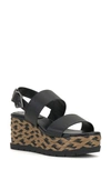 Vince Camuto Womens Leather Open Toe Wedge Sandals In Black
