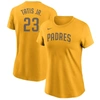 Nike Women's Fernando Tats Jr. Gold-tone San Diego Padres Name Number T-shirt In Gold