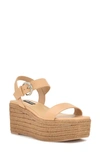 Nine West Nillo Platform Wedge Sandal In Light Natural