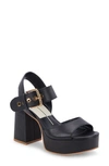 Dolce Vita Bobby Platform Sandal In Black Leather