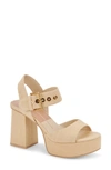 Dolce Vita Bobby Platform Sandal In Natural Raffia