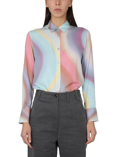 Ps By Paul Smith Abstract-print Long-sleeved Shirt In Multicolor