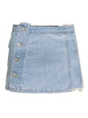 ANDERSSON BELL BLUE DENIM PLEATED  MINISKIRT IN COTTON WOMAN