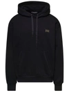 Dolce & Gabbana Black Hoodie With Plated Logo On The Chest In Black
