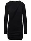 VERSACE BLACK FITTED MINIDRESS WITH CUT-OUT DETAIL IN VISCOSE WOMAN