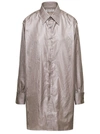 MAISON MARGIELA BEIGE OVERSZE POLY MOIRE SHIRT IN POLYESTER WOMAN
