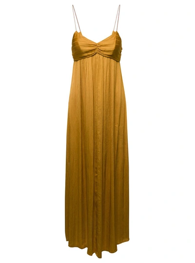 Forte Forte Silk-blend Empire-line Dress In Yellow