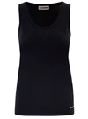 Jil Sander Black Crewneck Sleeveless Top In Cotton Woman In Black