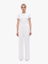 SPRWMN PLEATED TROUSER PANTS IN WHITE, SIZE LARGE