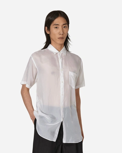 Comme Des Garçons Shirt Wrinkled Cupro Shirt In White