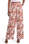 OPEN EDIT ABSTRACT PRINT SATIN TROUSERS