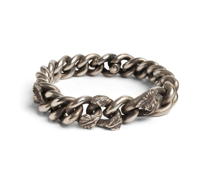 Werkstatt:münchen Werkstatt Munchen Bracelet Curb Chain Rosebud In Silver