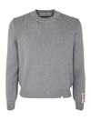 Golden Goose Golden W`s Regular Knit Crew Neck Distressed Cotton In Grey Melange