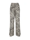 Golden Goose Journey Ws Jogging Pants Toile De Jouy Crepe Viscose In Bone White Black