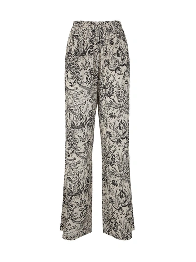 Golden Goose Journey Ws Jogging Pants Toile De Jouy Crepe Viscose In Bone White Black