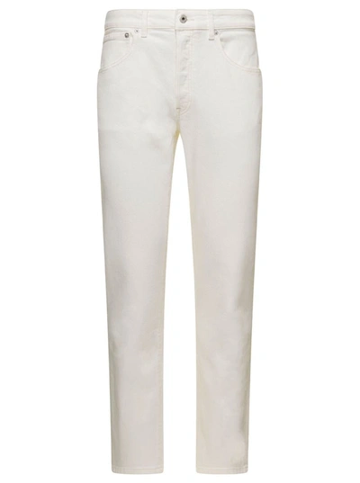 Kenzo Bleached Bara Slim Jeans In White/black