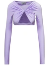 Coperni Twisted Draped Crop Top In Lilac