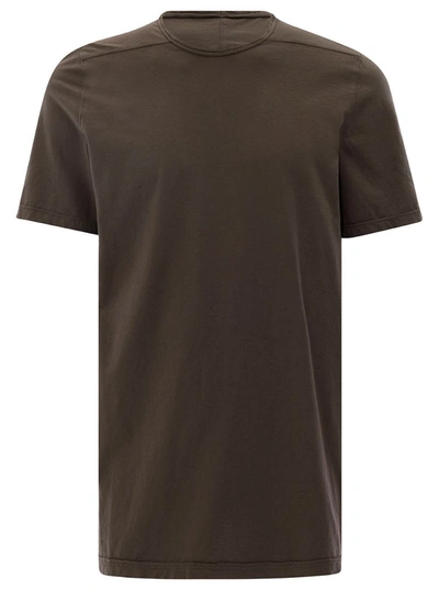Rick Owens Drkshdw Brown Round Neck T-shirt In Cotton Man In Grey