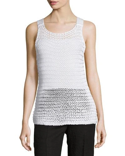 Calvin Klein Collection Chunky-knit Scoop-neck Tank, White