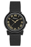 FERRAGAMO GANCINO MESH STRAP WATCH, 34MM