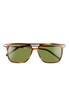 Ferragamo Salvatore  57mm Square Sunglasses In Striped Brown
