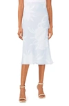 Halogen Print Pull-on Midi Skirt In Blooming Blue