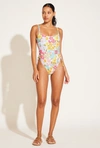 Vitamin A Gemma Cinched Side Tie One-piece Swimsuit In Wildflower Ecorib Bt