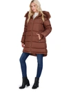 Jessica Simpson Womens Faux Fur Warm Puffer Coat In Green