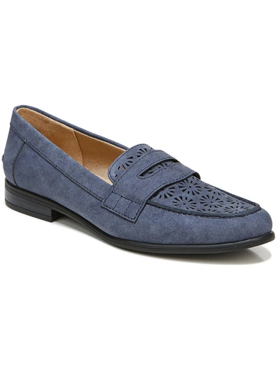 Lifestride Madison Perf Womens Faux Suede Slip On Loafers In Blue