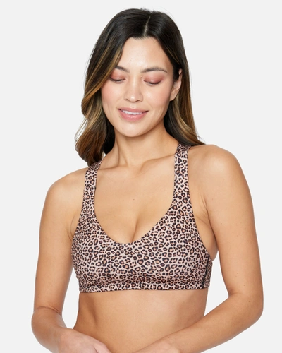 Inmocean Women's Max Leopard Cross Back Top In Brown Sugar