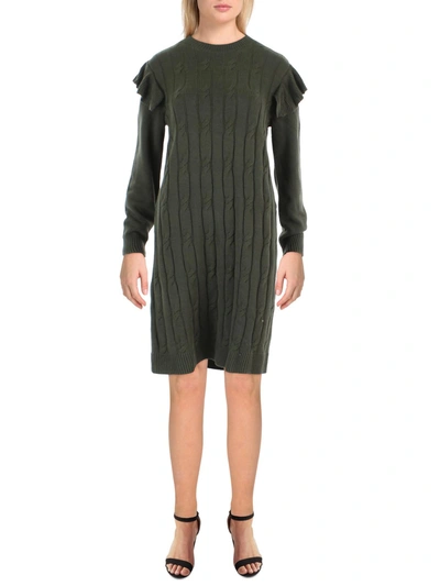 Bar Iii Womens Cable Knit Knee-length Sweaterdress In Multi